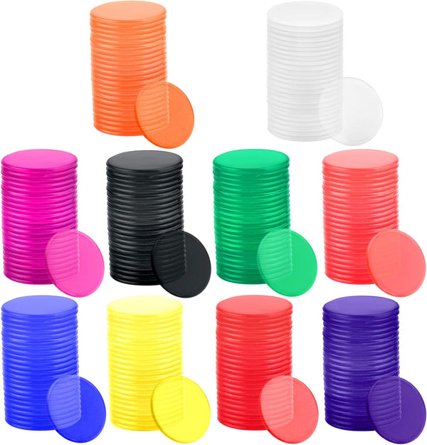 Coopay 300 Pieces Plastic Learning Counters Disks in 10 Colors for Math Practice and Poker Chips, 1 Inch