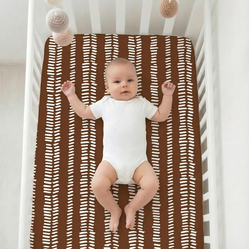 Set 4, 52 28 Inch Fitted Baby Crib Sheets of Unisex Crib Sheets for Boys Girls, Soft Neutral Crib Mattress Sheet
