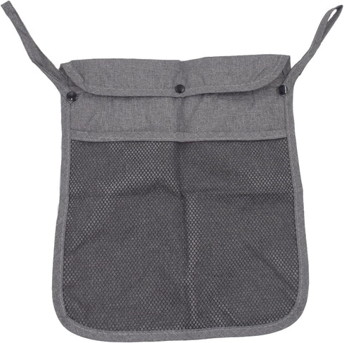 Baby Stroller Organizer Pocket with Two Storage Pockets, Detachable Straps for Nappy Baby Cloth Diaper (Grey)
