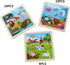 Wooden Jigsaw Puzzle Set - 3 Pcs Farm, Jungle, and Sea Animals, Educational Preschool Toys