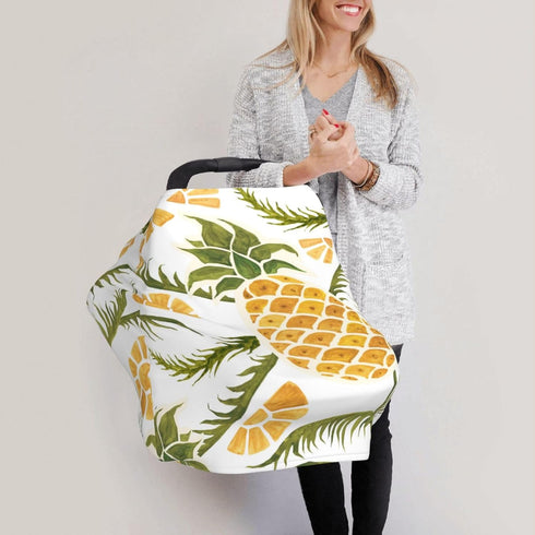Schgap Pineapples Car Seat Cover Canopy for Baby Nursing Cover Breastfeeding Baby Carrier Cover Stroller Cover