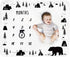 Baby Monthly Milestone Blanket Boy, Bear Newborn Month Blanket, Unisex Neutral Photography Prop