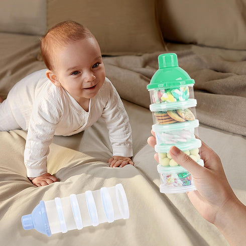 Manwetye 2 Pack 5-Layer Baby Formula Dispenser for Travel - Portable Milk Powder Container with Secure Lid, On-the-Go