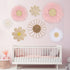 7 Chunful Pcs Boho Wall Basket Decor Rattan Flower Wall Decor Nursery Daisy Flower Woven Macrame Hanging Flowers