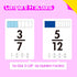 68 1-12, Fraction Flashcards - Funny Math Game Cards for All Fractions Compare and Simplify, Educational Learning Tool