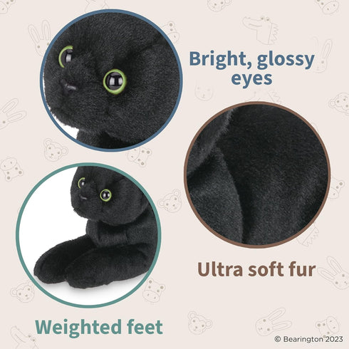 Bearington Lil’ Jinx Cat Plush - 8 Inch Black Cat Stuffed Animal