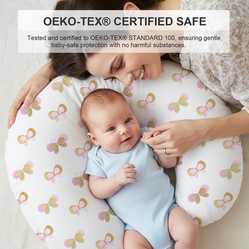 2 Pack, Little Grape Land Nursing Pillow Covers Soft & Breathable Removable Breastfeeding Pillows Covers for Feeding