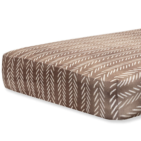 Pobibaby Premium Single Fitted Baby Boy Crib Sheet, Ultra-Soft Cotton Blend, Safe and Snug, Wildlife Brown