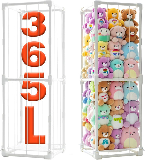 INFTOYCO Large Stuffed Animal Storage Zoo Cage Holder, Upgradation PVC Stuffed Animal Storage Organizer, Space Saving