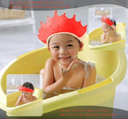 FUSACONY 0-9 Shower Cap Children, Baby Safe Shampoo Cap, Baby Adjustable Shampoo Protection, Shampoo Protection