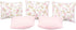 1:12 Set 6-Inch 7-Piece Scale Dollhouse Bedding for Dolls, Pink Comforter, Pillows & Bed Runner, Mini Bed Linen