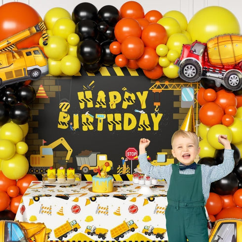 FIGEPO Set Construction Party Supplies Dump Truck Party Decorations Kits arch kit Garland, Construction