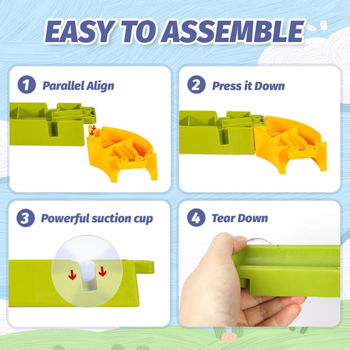 Bath Toys Water Ball Track for Kids - 37 Pcs DIY Take Apart Set for Wall Bathtub Slide Gift for Children
