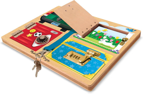 Melissa & Doug Locks and Latches Board - Wooden Educational Toy