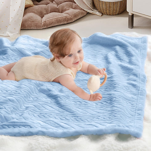 3D Cozy (30x40 inch, BORITAR Fleece Baby Blanket for Girls Boys Fluffy Fuzzy Flannel Soft Warm Plush Bed Blanket
