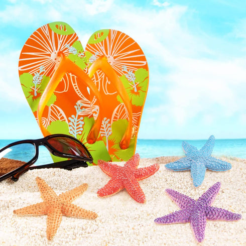 Starfish for Crafts, 4PCS 3 Inch Starfish Decor Ornaments for Kids and Toddler Sea Shells