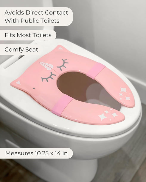 Hippypotamus Travel Potty Seat for Toddler - Folding Potty Training Seat - Portable Toilet Seat Cover for Baby & Kids