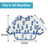 3 Pcs Long Sleeved Bib Set, Baby Waterproof Bibs with Pocket Bundle, Toddler Bib with Sleeves and Crumb Catcher