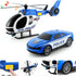 Dwi Dowellin Toddler Boy Toys, 25" Semi Truck with Racing Car and Helicopter - Police Toys for Kids Age 2-6