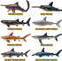 Yeonha Toys 8 Pack Shark Toys - Realistic Soft Plastic Shark Figures with Educational Booklet for Kids - Pool Bath Tub