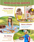 1-3, Playset 3-5, 3 4 5 6 Wooden Pizza Toy, Wooden Food Toys for Toddlers Wooden Play Food with Basket, Pretend Play