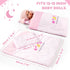 2 Set 12-15 Inch Set BABESIDE Pcs Baby Doll Bedding for Dolls, Pink Polka Dot Baby Doll Blanket and Pillow with Cute
