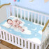 voucong 28" 52" Blue and White Moon Clouds Cooling Baby Mattress Cover x Washable Crib Padding for Sides