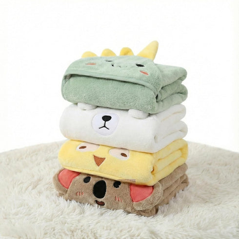 Gucilulu 4 Pack Hooded Baby Towel - Premium Soft Bath Towel for Baby, Newborn,Infant - Ultra Absorbent,Natural Baby