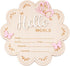 Nogeqi Hello World Newborn Sign, 6 Inch Pink Butterfly Baby Name Announcement Sign,