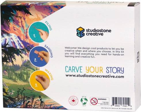 STUDIOSTONE CREATIVE DIY Arts & Crafts Carving Kit, Bear Sculpture Soapstone for Kids and Adults