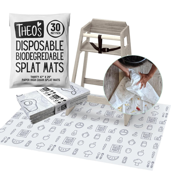 30 Pack | Disposable Splat Mats | Biodegradable + Compostable | THEO'S