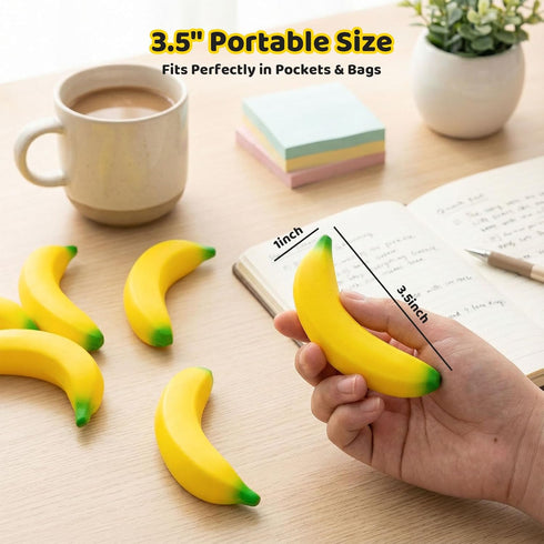 30PCS LovesTown Banana Stress Toys, Squeeze Toys Mini Stretchy Fidget Balls Banana Stress Balls for Relief Kids Adults