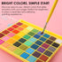 Set, 48 Grabie Mini Watercolor Colors with Brush, Paper Pad and Swatch Sheet, Travel Watercolors Painting Kit