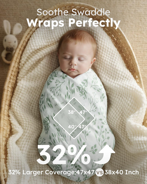 47 47 Inches (Pack 2) Yoofoss Muslin Swaddle Blankets, Organic Baby Blankets, x Receiving Blanket for Baby Boys