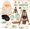 Kids Camping Toys Set, Pretend Play Camping Set with Food Toy, Lantern, Binoculars, Tableware, Gift for 3+