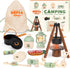 Kids Camping Toys Set, Pretend Play Camping Set with Food Toy, Lantern, Binoculars, Tableware, Gift for 3+