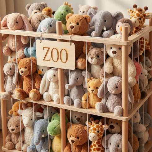 aiwo Large Stuffed Animal Storage Toy Organizer for Kids Room, Toy Chest Teddy Bear Storage for Toddlers, Stuffy