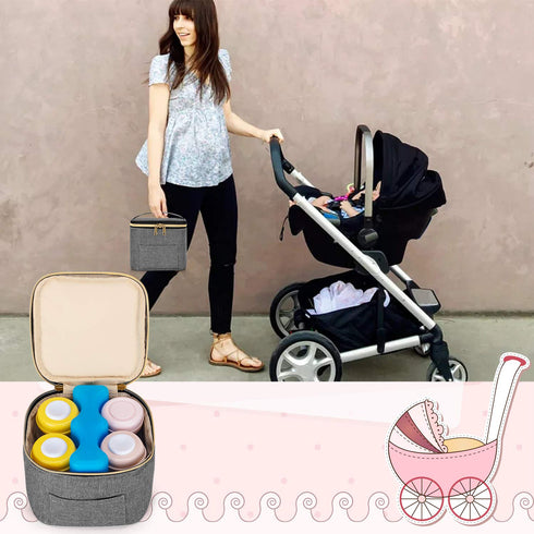 4 5 Teamoy Breastmilk Cooler Bag, Baby Bottles Bag for up to Large Ounce Bottles Without Nipple, Perfect for Working