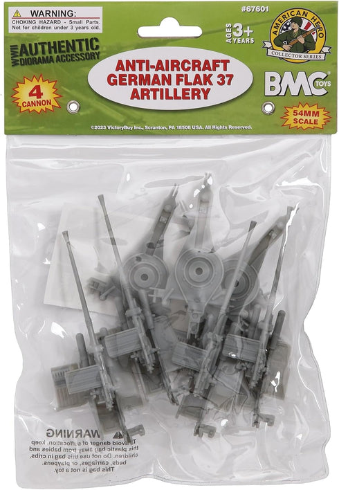 BMC Toys WW2 37 4pc 1:32 BMC German Flak Artillery - Accessories for Plastic Army Men