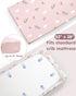 Nyessmee 52" 28", 2-Pack Baby Crib Sheets Girl, Fitted Crib Sheets x Soft Breathable Microfiber Sheets for Standard
