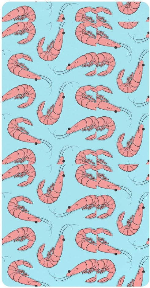 KEIGE Shrimp Seafood Fitted Crib Sheet for Girls and Boys,Soft Breathable Cotton Pack