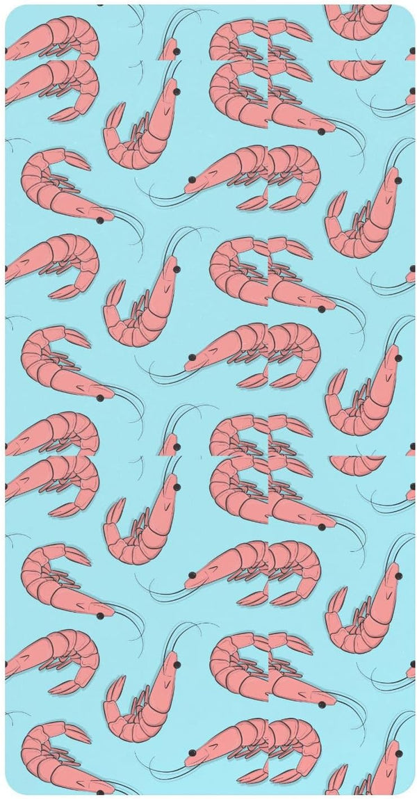 KEIGE Shrimp Seafood Fitted Crib Sheet for Girls and Boys,Soft Breathable Cotton Pack