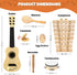 7-Piece Set 3+ Wooden Musical Instruments for Toddlers Kids Music with Xylophone, Guitar & Percussion | Natural Wood
