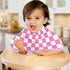 J JOYSAY 22''x11'' 4 Set sizex2 Checkered Plaid Hot Pink Baby Burp Cloths for Boys Girls Large Cotton Layer Burp