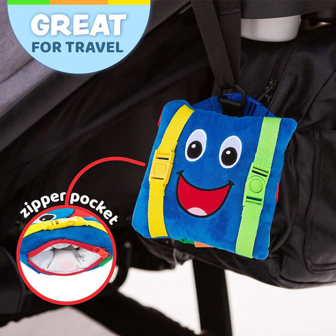 Buckle Toys - Boomer Square - Learning Activity Toddler Plane Travel Essential Toy - Develop Motor Skills and Problem