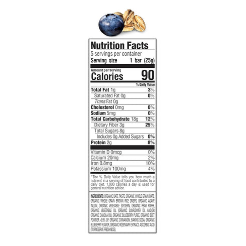 5 Count (Pack 6) Happy Tot Organics Super Foods Oat Bars, Blueberries & Oatmeal