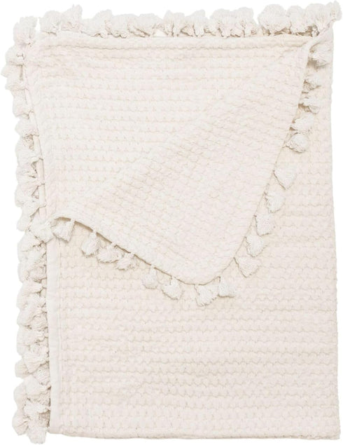 Crane Baby Birch Waffle Knit Blanket - Soft Cotton Nursery and Stroller Blanket, 100% Cotton, 36" x 36"
