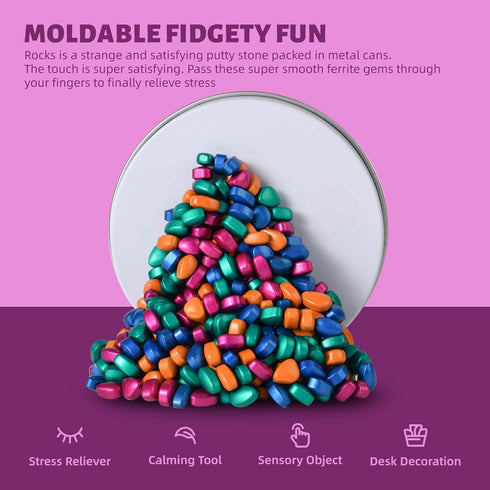 LCVUUK Relief,300+Multicolour Fidget Toys Adults,Sensory Stones for Stress Smooth Ferrite Rocks, Desk Fidgets