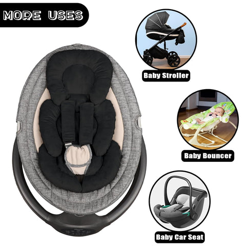 GFU Infant Car Seat Insert Head and Body Support, Reversible Newborn Insert for Carseat with Strap Pads, Soft Stroller