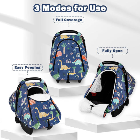 Cozy Winter Baby Car Seat Cover for Boys Girls, Warm and Infant Carseat Cover for Babies, Thickening Carseat Canopy